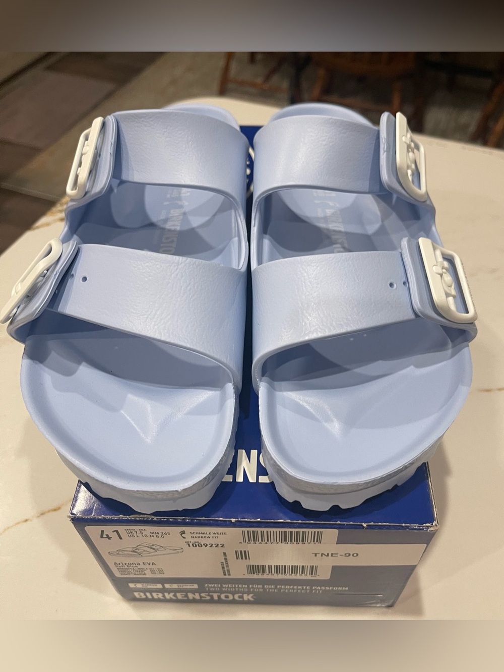 Birkenstock Light Blue Two-Strap EVA Arizona Sandals NIB